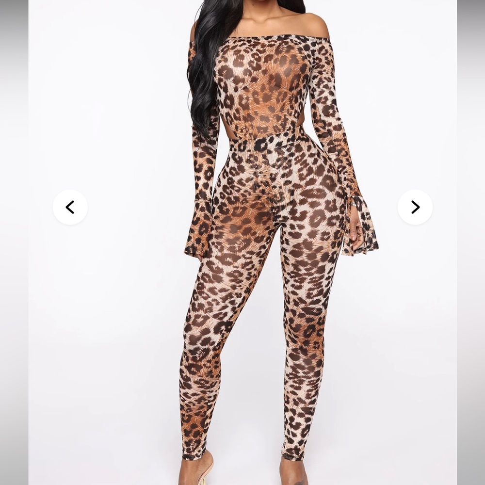 Feline Sexy Leopard Print Matching Two-Piece Set